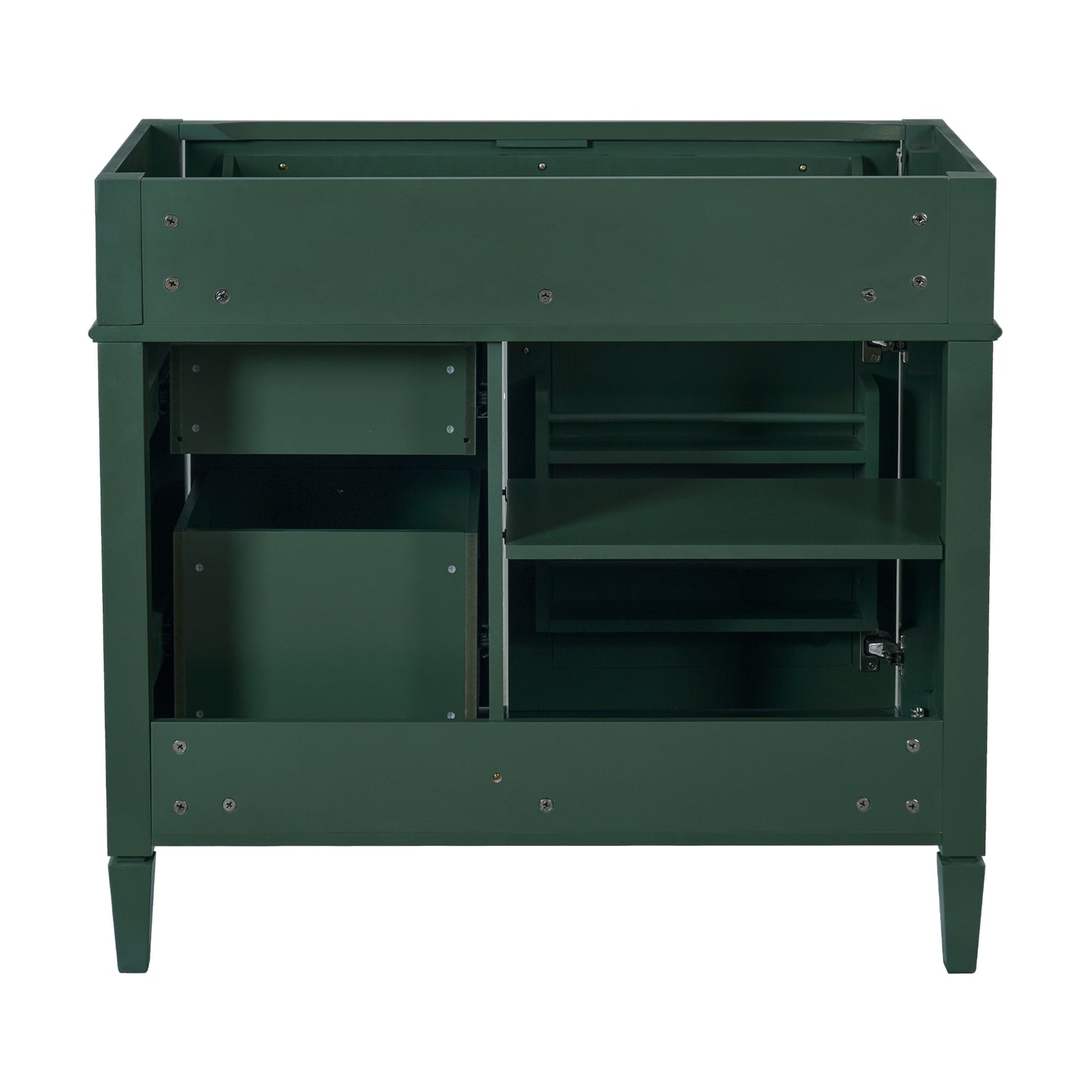 VanityFus 35.74-in Green Bathroom Vanity Single Sink Combo Undermount 1 Soft Close Door 3 Drawers Adjustable Shelves