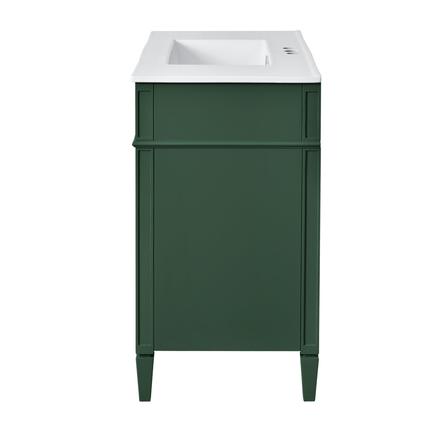 VanityFus 36-in Green Bathroom Vanity Single Sink Combo with Ceramic Top Undermount 1 Soft Close Door 3 Drawers Adjustable Shelves