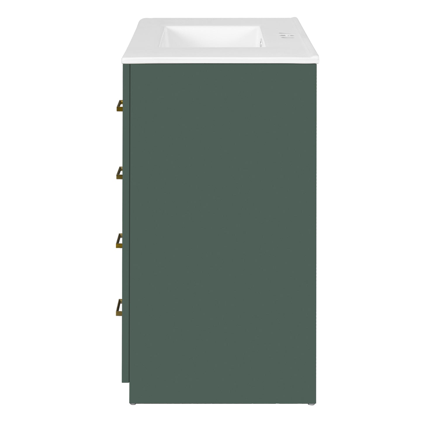 VanityFus 36-in Green Bathroom Vanity Undermount Single Sink Combo with Ceramic Top 2 Soft Close Doors 3 Drawers