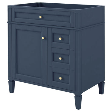 VanityFus 29.3-in Blue Bathroom Vanity Undermount 1 Soft Close Door 3 Drawers without Top Adjustable Shelves