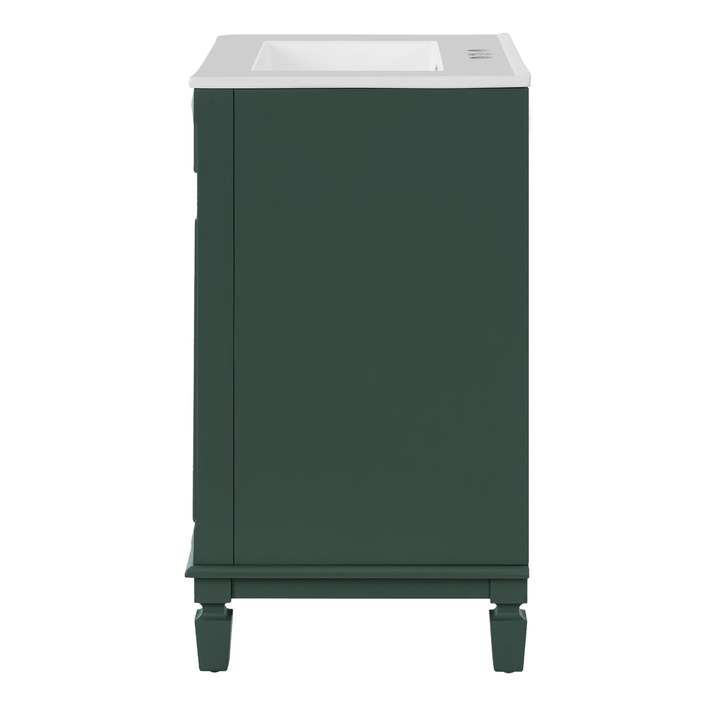 VanityFus 24-in Green Bathroom Vanity Undermount Single Sink Combo with 2 Soft Close with Ceramic Tops Adjustable Shelves