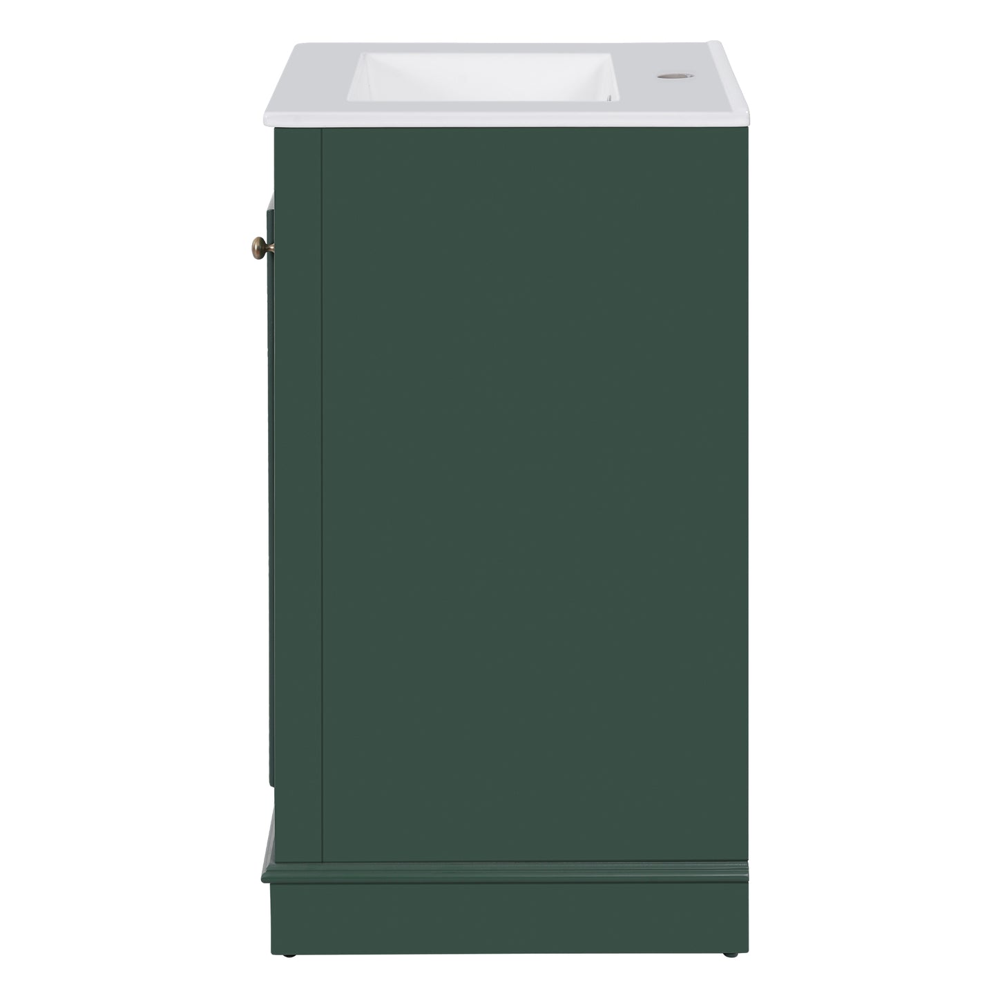 VanityFus 20.1-in Green Bathroom Vanity Undermount Single Sink Combo with 1 Soft Close with Ceramic Top Adjustable Shelves