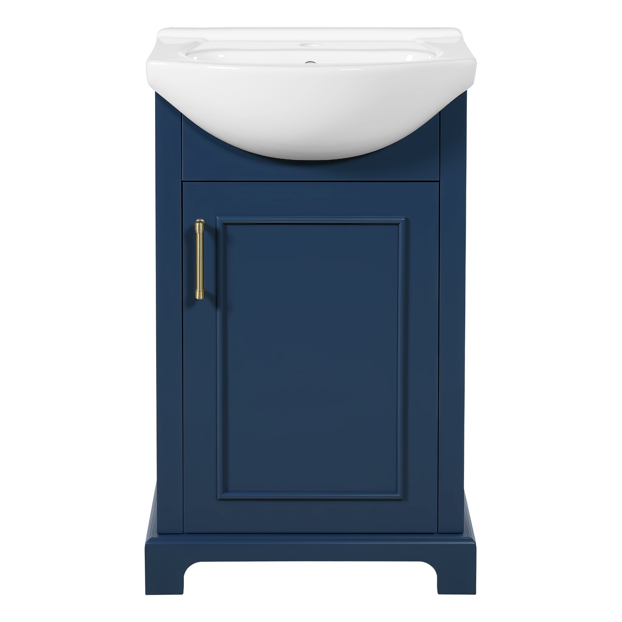 VanityFus 19.7-in Blue Single Sink Bathroom Vanity with Ceramic Top Undermount 1 Soft-Closing Door