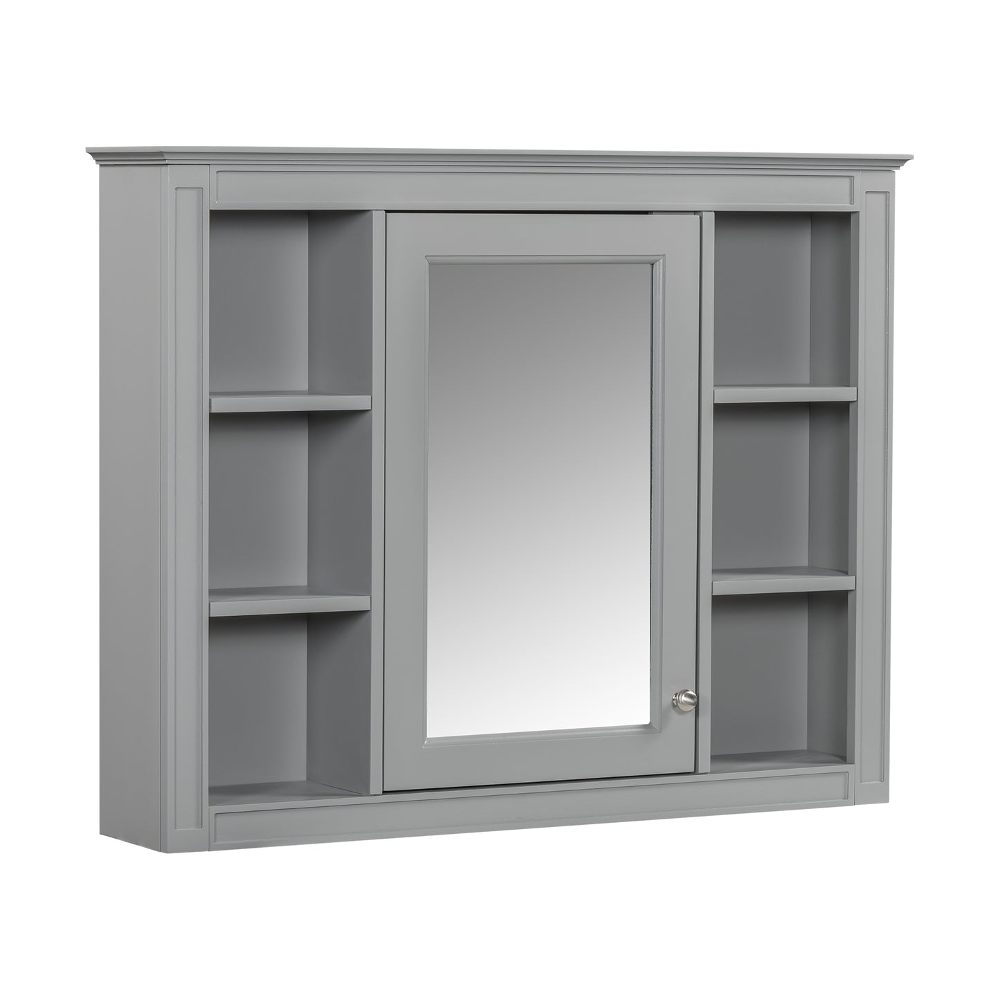 VanityFus 36-in Grey Bathroom Vanity Undermount Single Sink Combo Resin Top with 2 Soft Close Doors 3 Drawers Adjustable Shelves