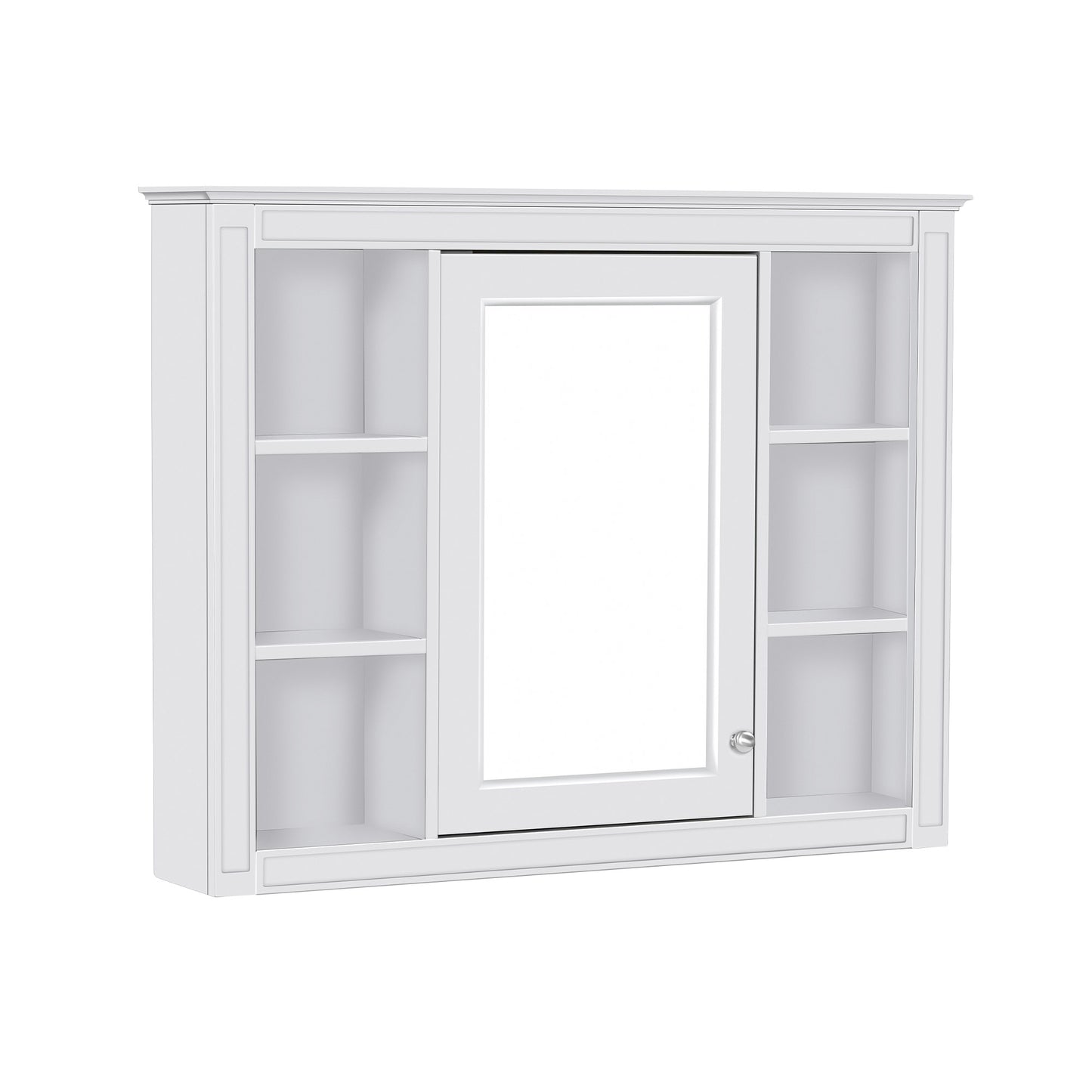 VanityFus 36-in White Bathroom Vanity Undermount Single Sink Combo Resin Top with 2 Soft Close Doors 3 Drawers Adjustable Shelves