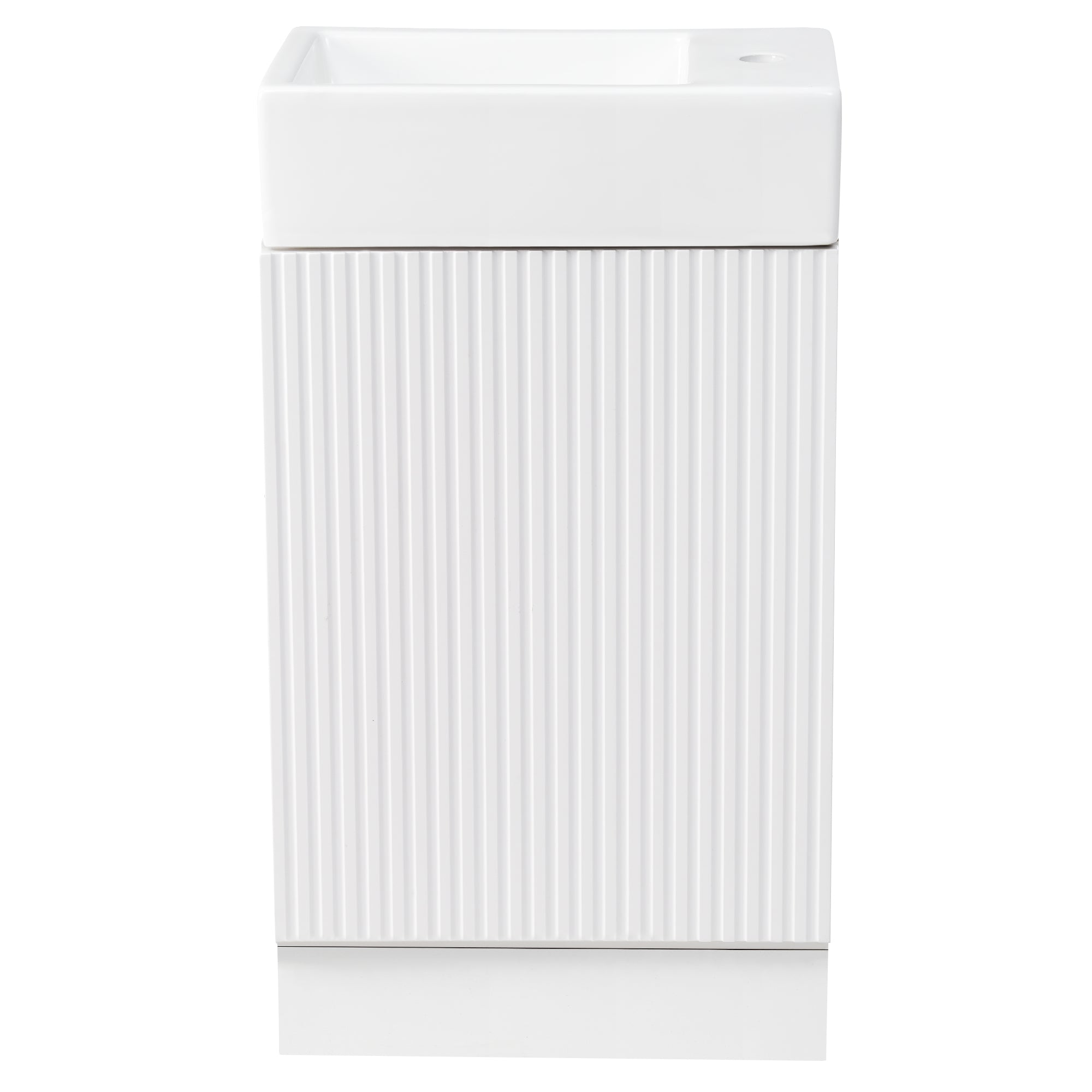 VanityFus 18.6-in White Bathroom Vanity Single Sink Combo Undermount with Ceramic Top 1 door