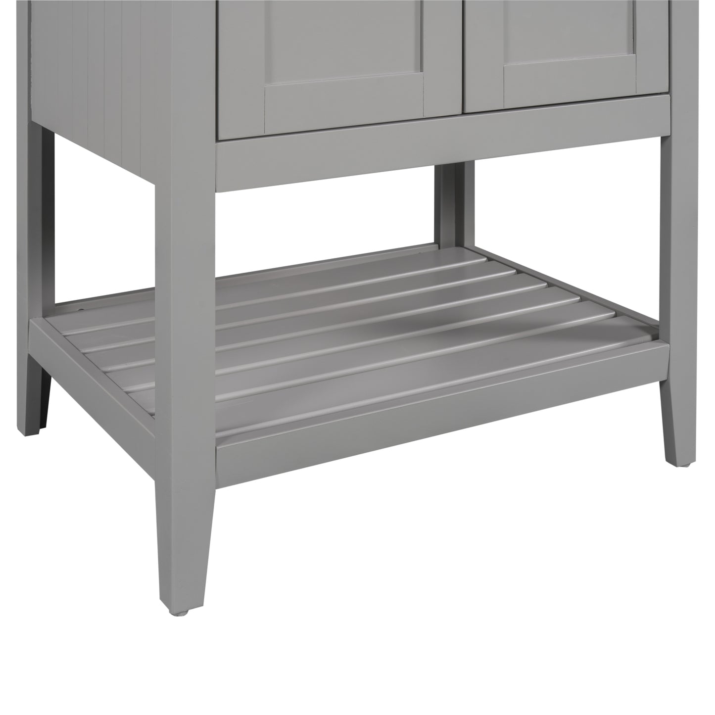 VanityFus 24-in gray Bathroom Vanity Single Sink Combo Ceramic Top 1 door Undermount