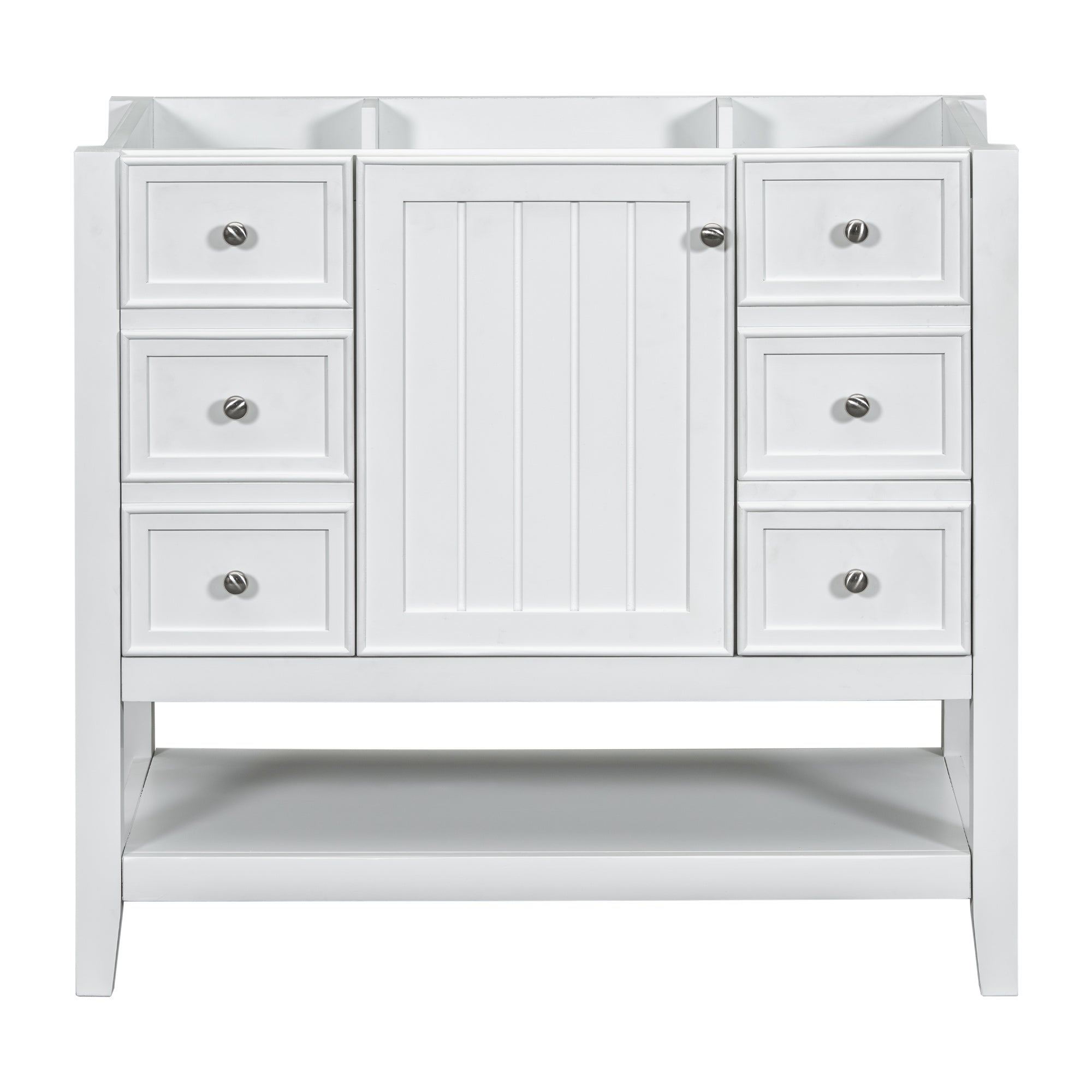 VanityFus 18.6-in White Bathroom Vanity Single Sink Combo Undermount with Ceramic Top 1 door 3 drawers Adjustable Shelves