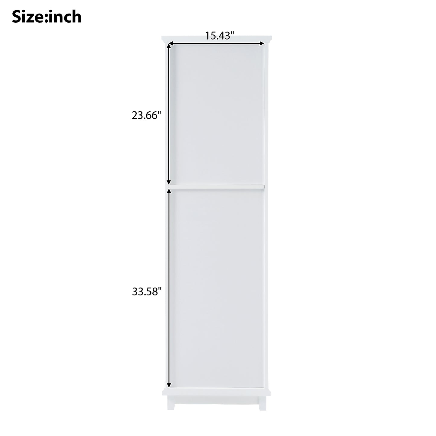 VanityFus White 14.21-in x 17.76-in x 62.99-in Wood Freestanding Soft Close Linen Cabinet adjustable shelves 2 Soft close doors 2 drawers