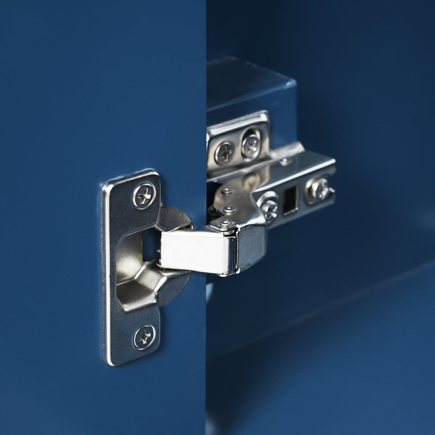 VanityFus 36-in Blue Bathroom Vanity Single Sink Combo Ceramic Top 2 Soft-Close Doors 5 Drawers