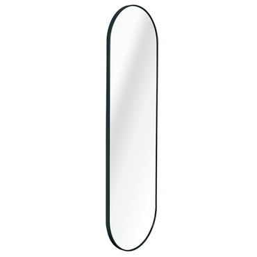 VanityFus 63-in W 20-in H Oval Framed Beveled Bathroom Vanity Mirror Wall Mirror (Matte Black)