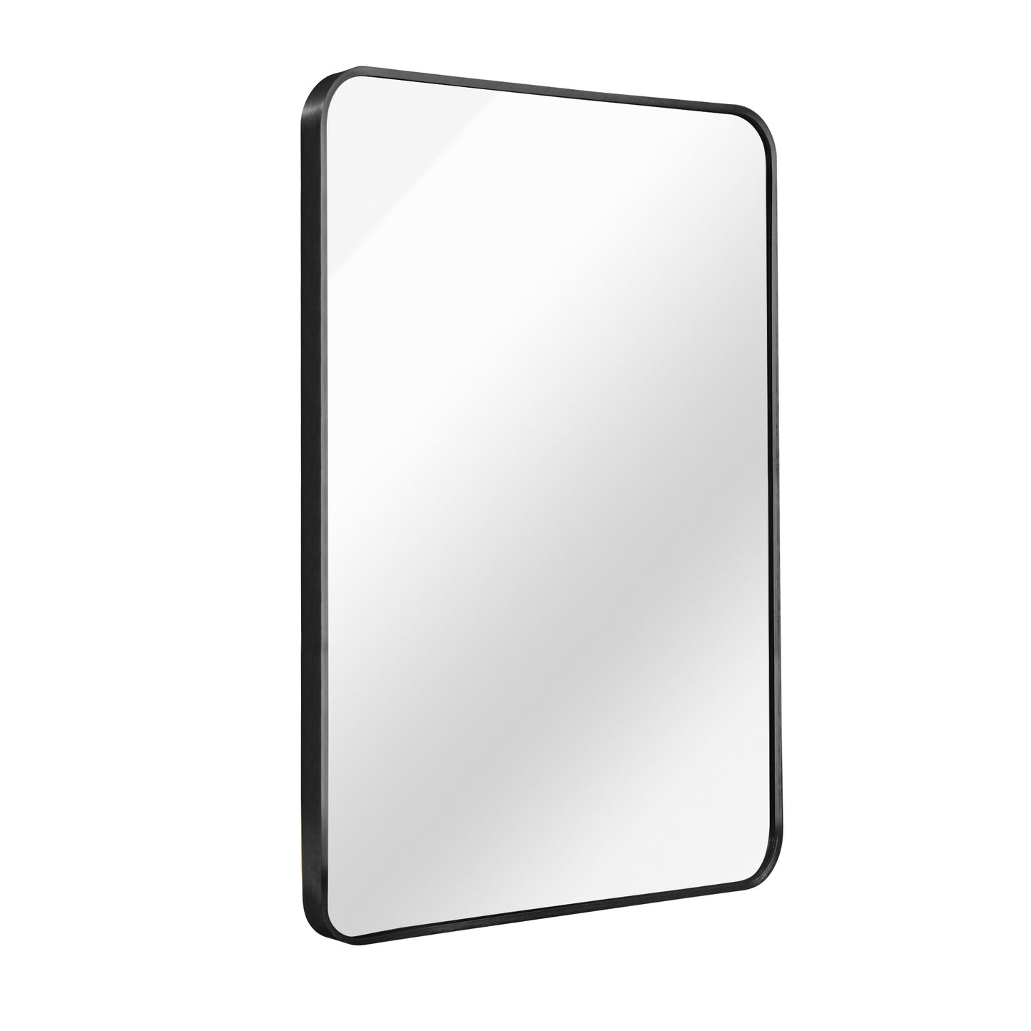 VanityFus 32-in W 24-in H Rectangle Framed Beveled Bathroom Vanity Mirror Wall Mirror (Matte Black)