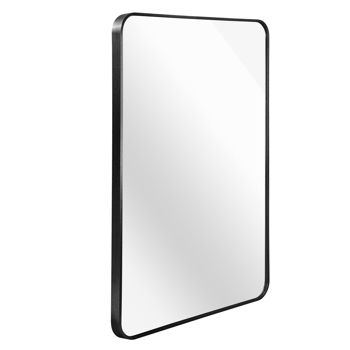 VanityFus 40-in W 30-in H Rectangle Framed Beveled Bathroom Vanity Mirror Wall Mirror (Matte Black)
