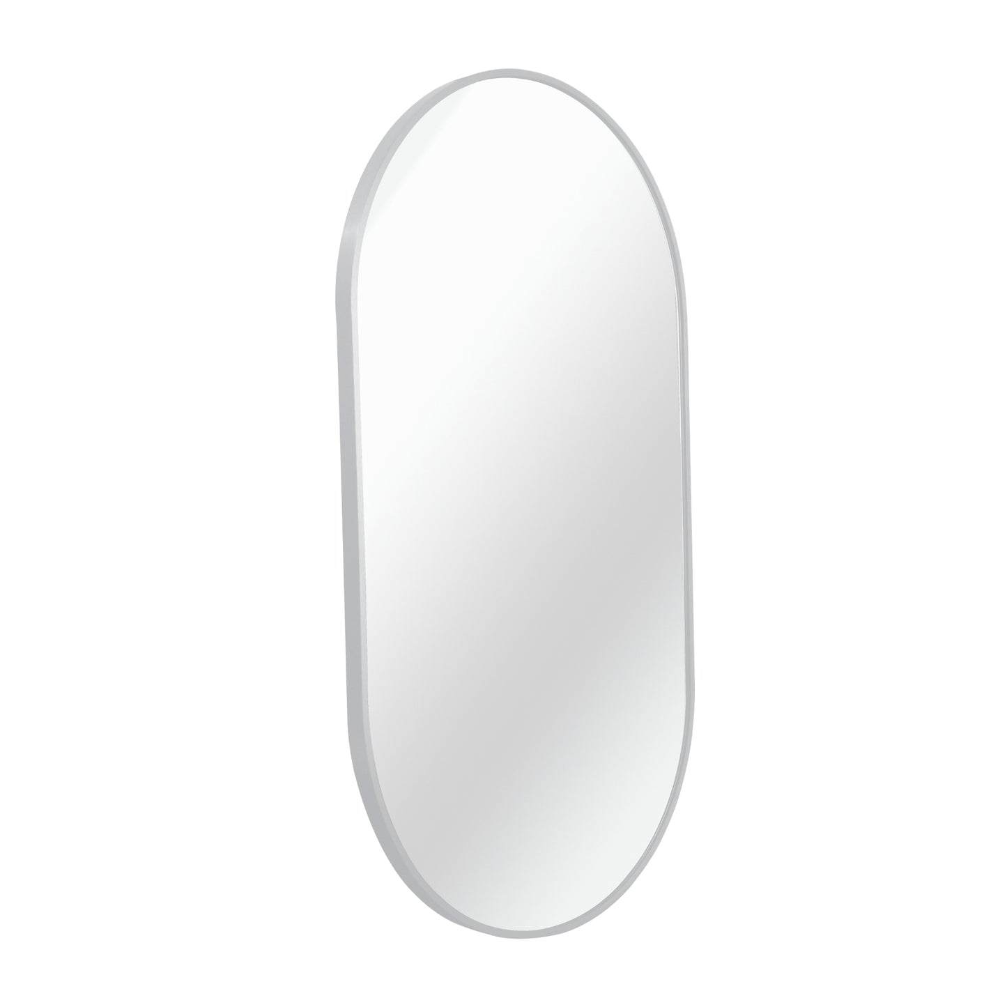 VanityFus 33-in W 20-in H Oval Silver Framed Beveled Bathroom Vanity Mirror Wall Mirror