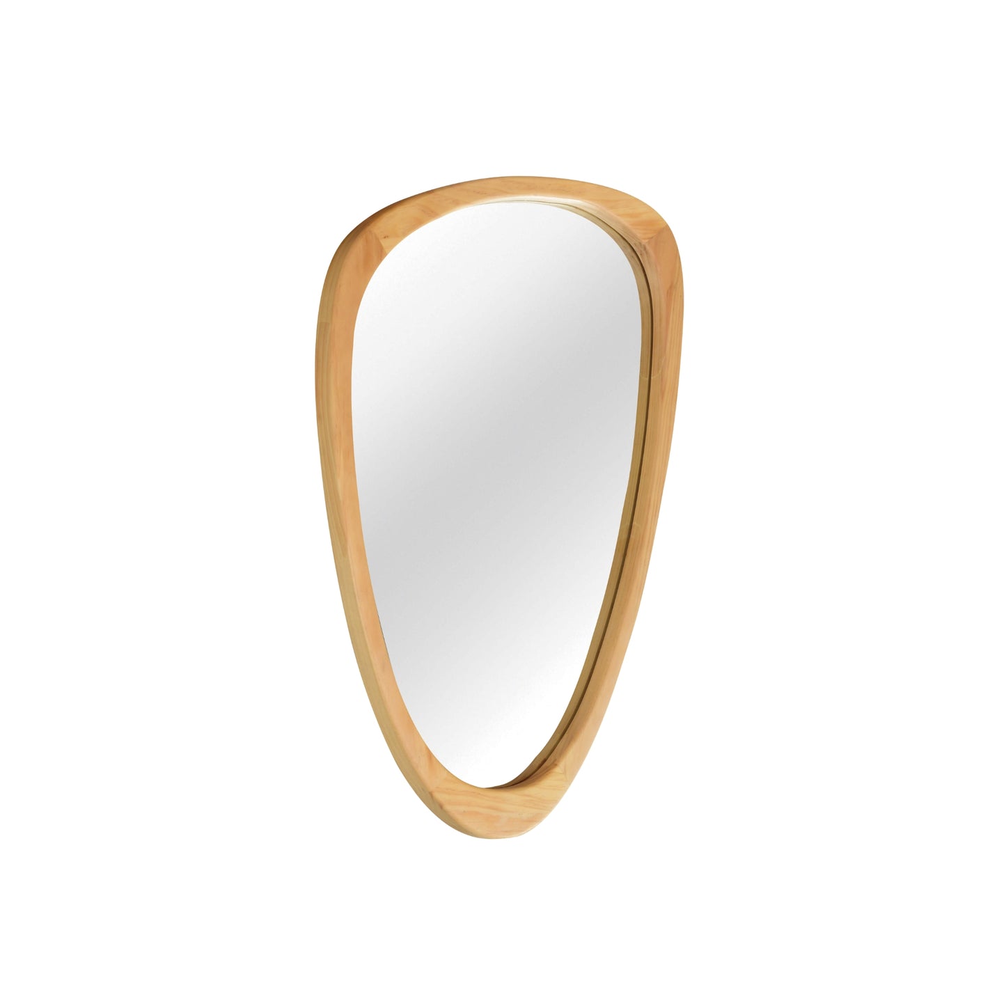 VanityFus 30-in W 20-in H Irregular Oak Framed Beveled Bathroom Vanity Mirror Wall Mirror