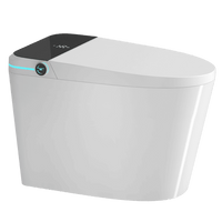 Modern Smart Toilet with Bidet Seat Built-in, Intelligent Toilet Auto Open/Close Seat, Foot Sensor, LED Display,Night Light, Warm Water & Dryer,White