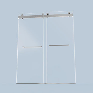 68-72 inches*76 inches Frameless Double Sliding Soft-Close Shower Door, 3/8inches (10mm) Thick SGCC Tempered Glass Door