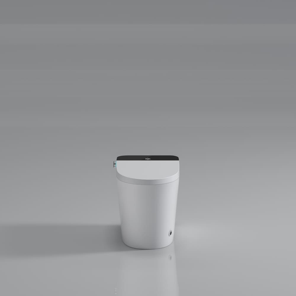 Modern Smart Toilet with Bidet Seat Built-in, Intelligent Toilet Auto Open/Close Seat, Foot Sensor, LED Display,Night Light, Warm Water & Dryer,White