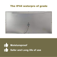 36 in W x 30 in H Rectangular Frameless Anti-Fog Wall-Mounted LED Light Bathroom Vanity Mirror in Silver
