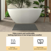 55 in x 30 in Stone Resin Flatbottom Solid Surface Non-Slip Freestanding Soaking Bathtub in White with Drain and Hose