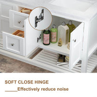 Solid Wood 60 in W x 22 in D x 39.3 in H Double Sink Bath Vanity in Modern Gray with Carrara White Natural Marble Top