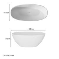 55 in x 30 in Stone Resin Flatbottom Solid Surface Non-Slip Freestanding Soaking Bathtub in White with Drain and Hose