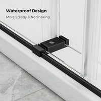 56 to 60 in W x 76 in H Double Sliding Frameless Soft-Close Shower Door with Premium 3/8 Inch (10mm) Thick Tampered Glass and Easy-cleaning Coating in Brushed Nickel/Matte Black