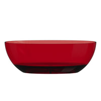 67 in x 29.5 in Stone Resin Surface Flatbottom Freestanding Soaking Bathtub with Center Drain in Transparent Red