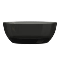 59 in x 29.5 in Stone Resin Surface Flatbottom Freestanding Soaking Bathtub in Transparent Black Gray