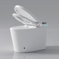 Modern Smart Toilet with Bidet Seat Built-in, Intelligent Toilet Auto Open/Close Seat, Foot Sensor, LED Display,Night Light, Warm Water & Dryer,White