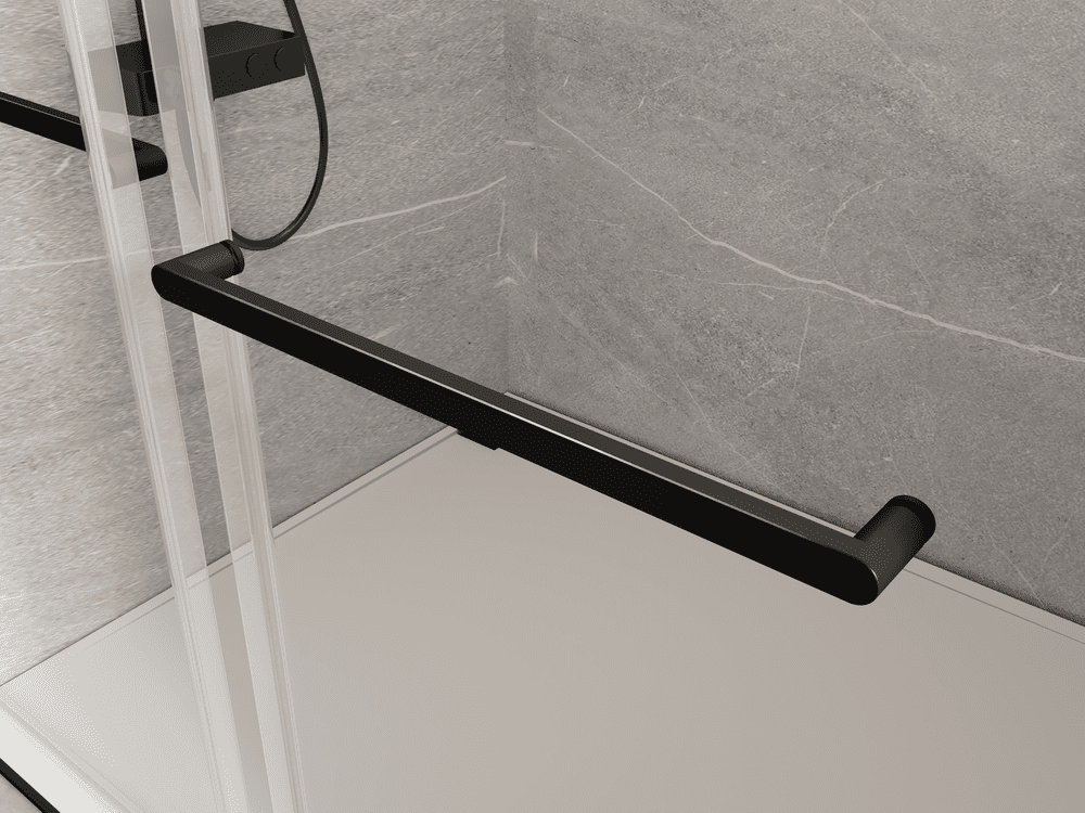 56 to 60 in W x 76 in H Double Sliding Frameless Soft-Close Shower Door with Premium 3/8 Inch (10mm) Thick Tampered Glass and Easy-cleaning Coating in Brushed Nickel/Matte Black