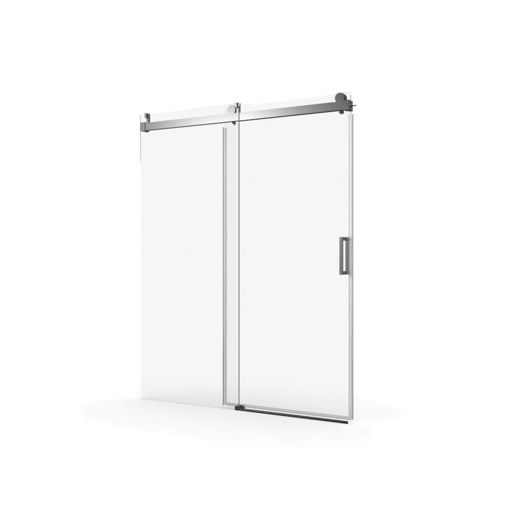 56 to 60 in. W x 76 in. H Sliding Frameless Soft-Close Shower Door with Premium 3/8 Inch (10mm) Thick Tampered Glass in Brushed Nickel