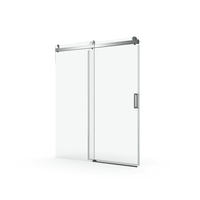 56 to 60 in. W x 76 in. H Sliding Frameless Soft-Close Shower Door with Premium 3/8 Inch (10mm) Thick Tampered Glass in Brushed Nickel