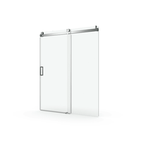 56 to 60 in. W x 76 in. H Sliding Frameless Soft-Close Shower Door with Premium 3/8 Inch (10mm) Thick Tampered Glass in Brushed Nickel