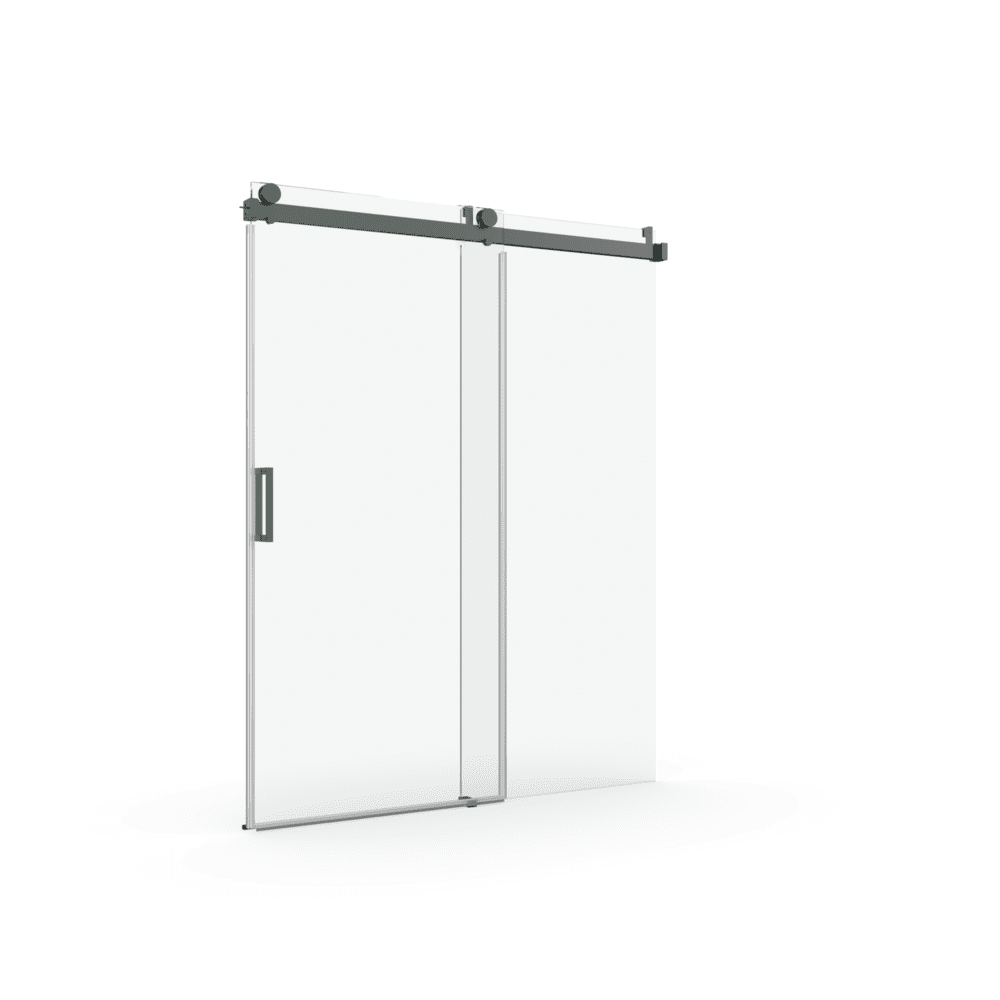 56 to 60 in. W x 76 in. H Sliding Frameless Soft-Close Shower Door with Premium 3/8 Inch (10mm) Thick Tampered Glass in Brushed Nickel