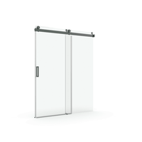 56 to 60 in. W x 76 in. H Sliding Frameless Soft-Close Shower Door with Premium 3/8 Inch (10mm) Thick Tampered Glass in Brushed Nickel
