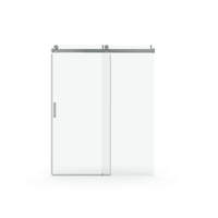 56 to 60 in. W x 76 in. H Sliding Frameless Soft-Close Shower Door with Premium 3/8 Inch (10mm) Thick Tampered Glass in Brushed Nickel