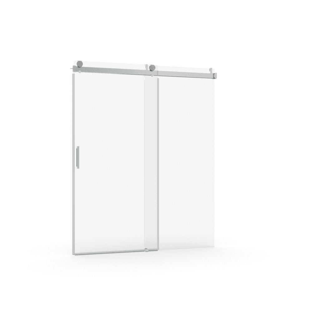 56 to 60 in. W x 76 in. H Sliding Frameless Soft-Close Shower Door with Premium 3/8 Inch (10mm) Thick Tampered Glass in Brushed Nickel