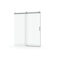 56 to 60 in. W x 76 in. H Sliding Frameless Soft-Close Shower Door with Premium 3/8 Inch (10mm) Thick Tampered Glass in Brushed Nickel