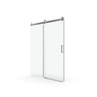 56 to 60 in. W x 76 in. H Sliding Frameless Soft-Close Shower Door with Premium 3/8 Inch (10mm) Thick Tampered Glass in Brushed Nickel