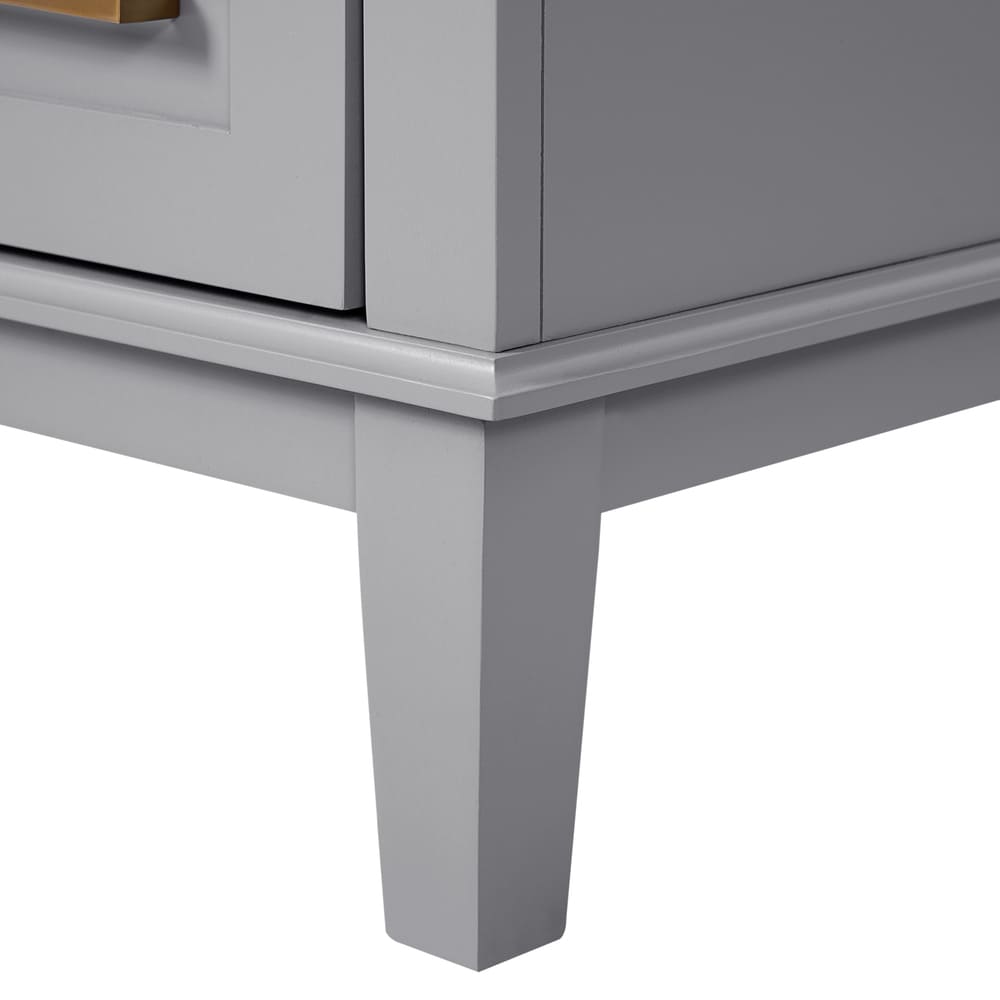36" Gray Modern Bathroom Vanity with Ceramic Sink, Soft Close Doors, 4 Drawers for Storage, Elegant Design for Small Bathrooms