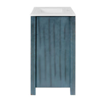 36 " Bathroom Vanity Organizer with Ceramic Sink, Set Bathroom Storage Cabinet,Antique White/Blue