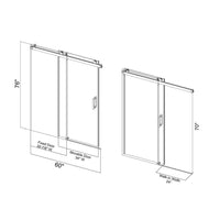 56 to 60 in. W x 76 in. H Sliding Frameless Soft-Close Shower Door with Premium 3/8 Inch (10mm) Thick Tampered Glass in Brushed Nickel