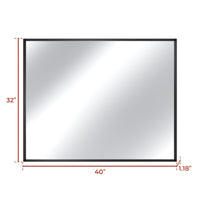 Vanityfus 32-in W 32-in H Rectangle Matte Black Framed Wall-Mounted Bathroom Vanity Mirror in Silver