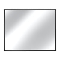 Vanityfus 32-in W 32-in H Rectangle Matte Black Framed Wall-Mounted Bathroom Vanity Mirror in Silver