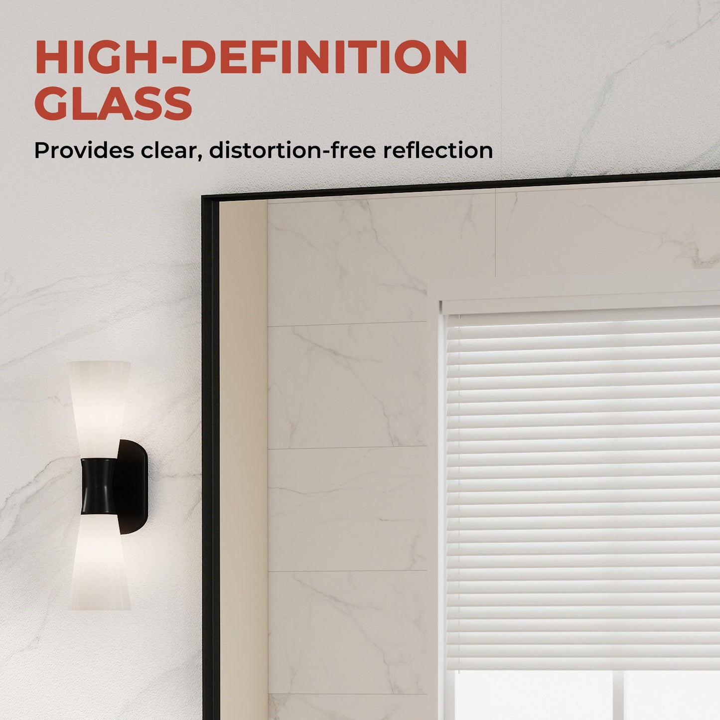 Vanityfus 36-in W 40-in H Rectangle Matte Black Framed Wall-Mounted Bathroom Vanity Mirror in Silver