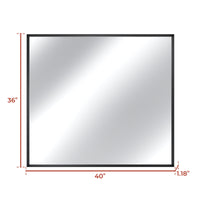 Vanityfus 36-in W 40-in H Rectangle Matte Black Framed Wall-Mounted Bathroom Vanity Mirror in Silver