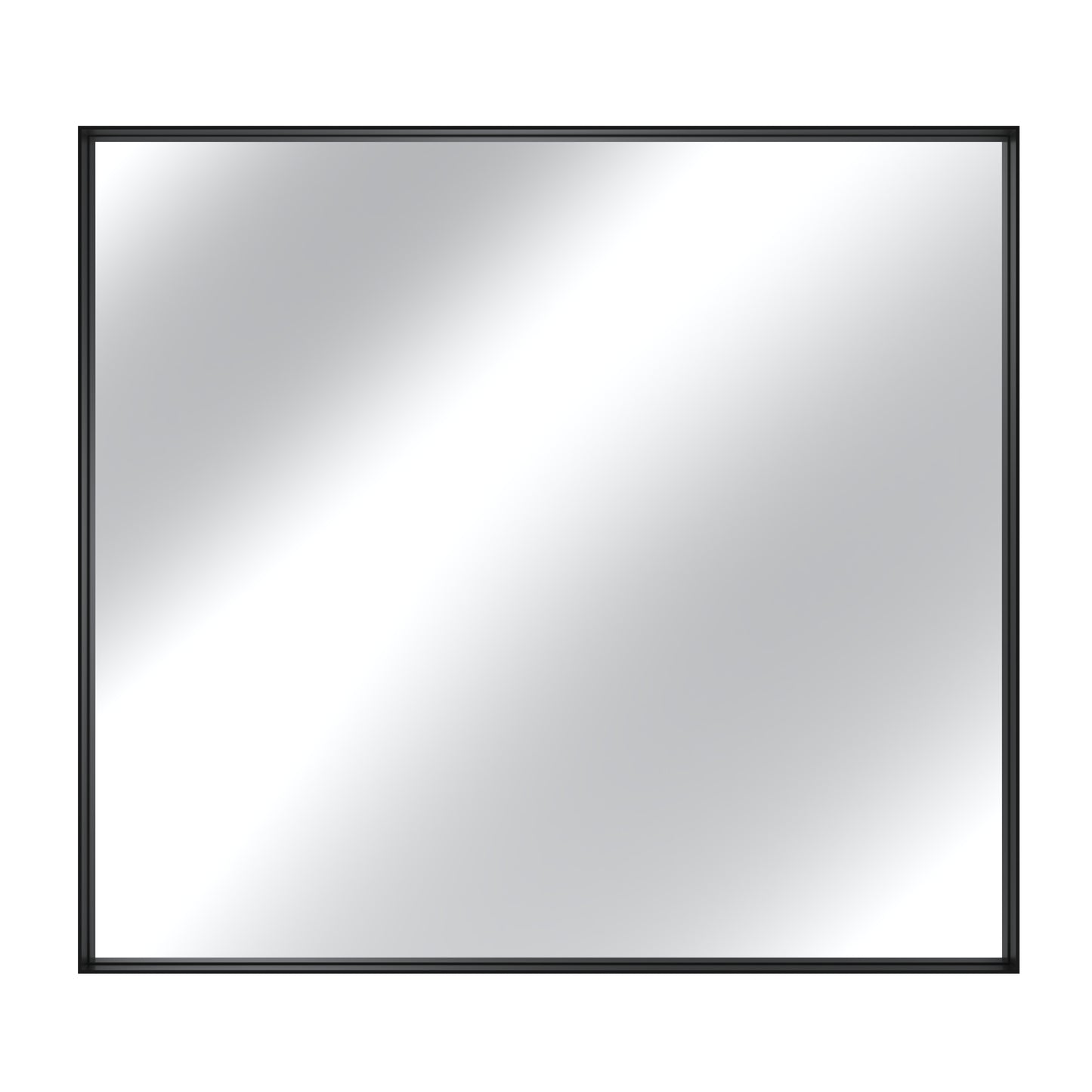 Vanityfus 36-in W 40-in H Rectangle Matte Black Framed Wall-Mounted Bathroom Vanity Mirror in Silver