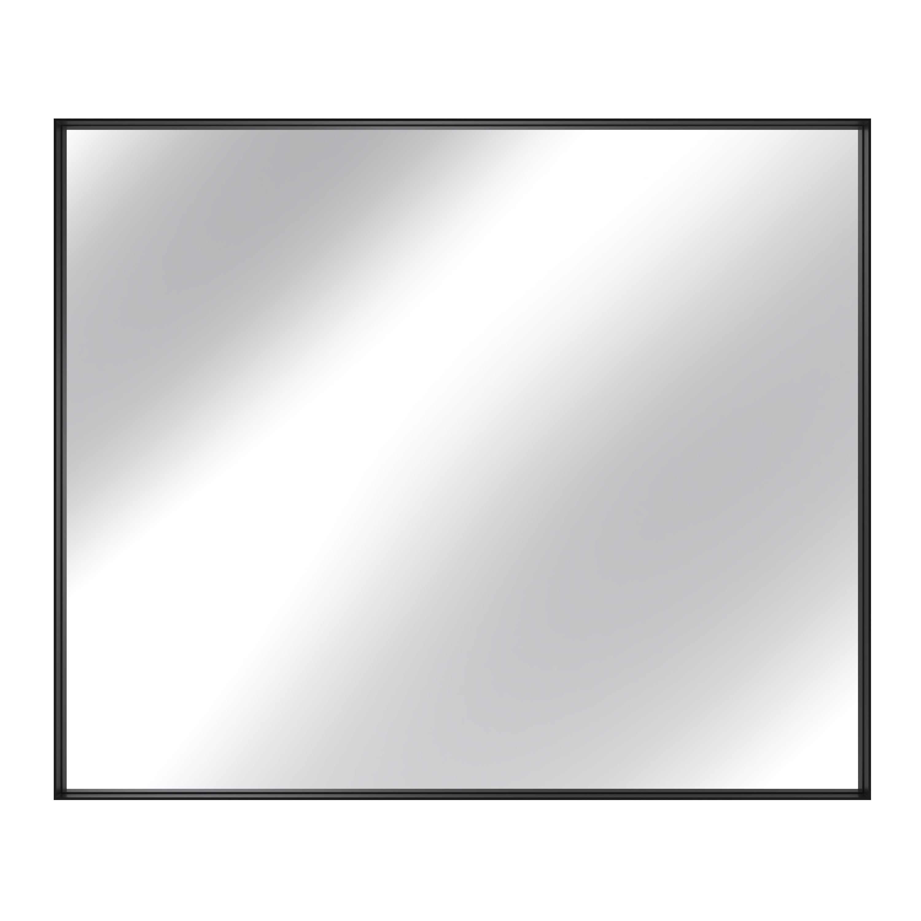 Vanityfus 40-in W 48-in H Rectangle Matte Black Framed Wall-Mounted Bathroom Vanity Mirror in sliver