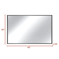 Vanityfus 30-in W 48-in H Rectangle Matte Black Framed Wall-Mounted Bathroom Vanity Mirror in sliver